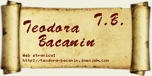 Teodora Bačanin vizit kartica